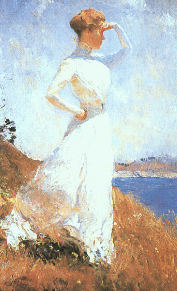 Girl in white dress looking into the distance by Frank Weston Benson: History, Analysis & Facts | Arthive Girl in white dress looking into the distance by Frank Weston Benson: History, Analysis & Facts | Arthive