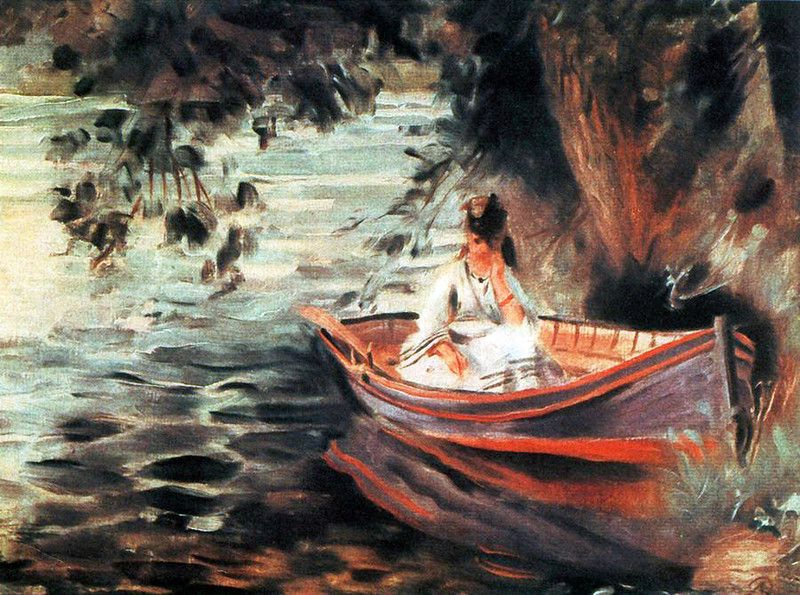 Pierre-Auguste Renoir. The woman in the boat