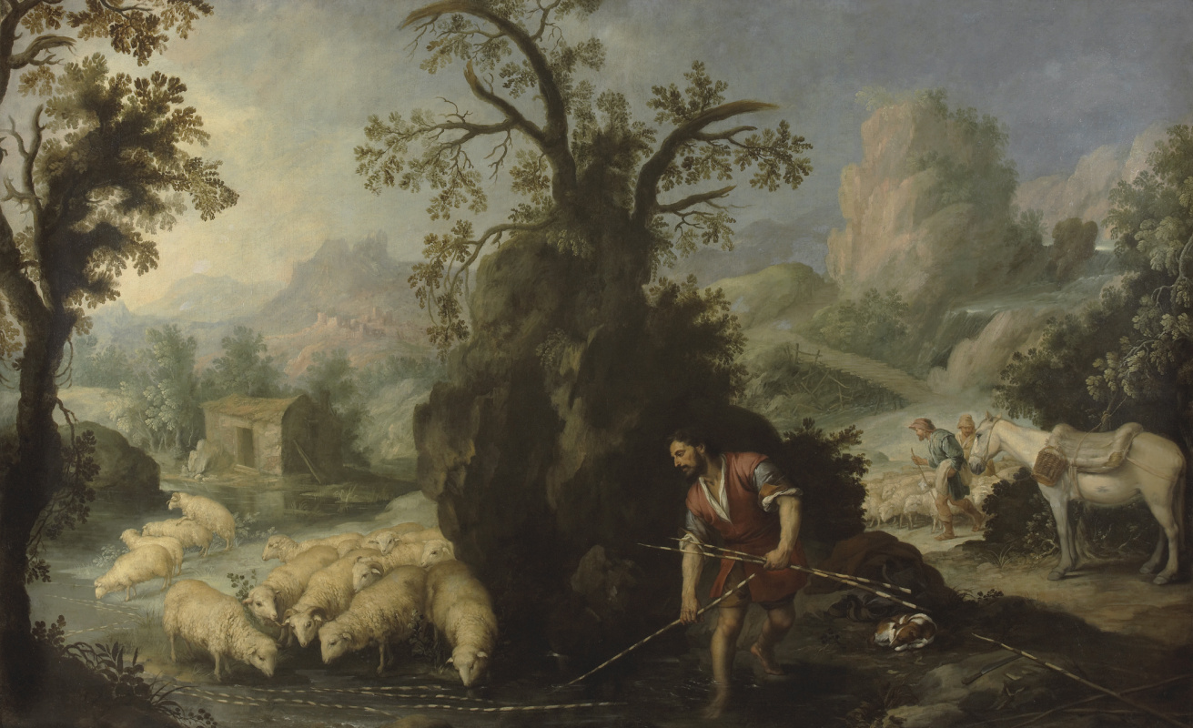 Bartolomé Esteban Murillo. Jacob laying rods before slicing in unto Laban's cattle