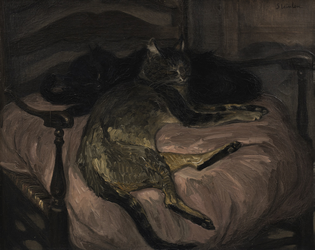 Theophile-Alexander Steinlen. Two slumbering cats