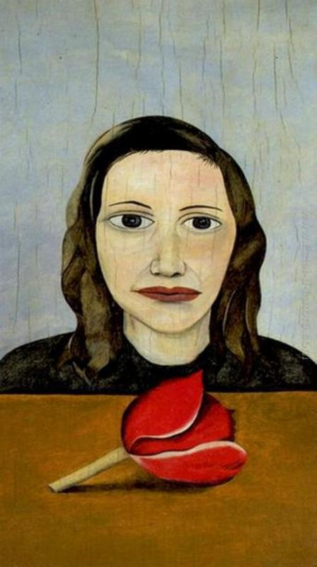 Lucien Freud. Woman with a Tulip