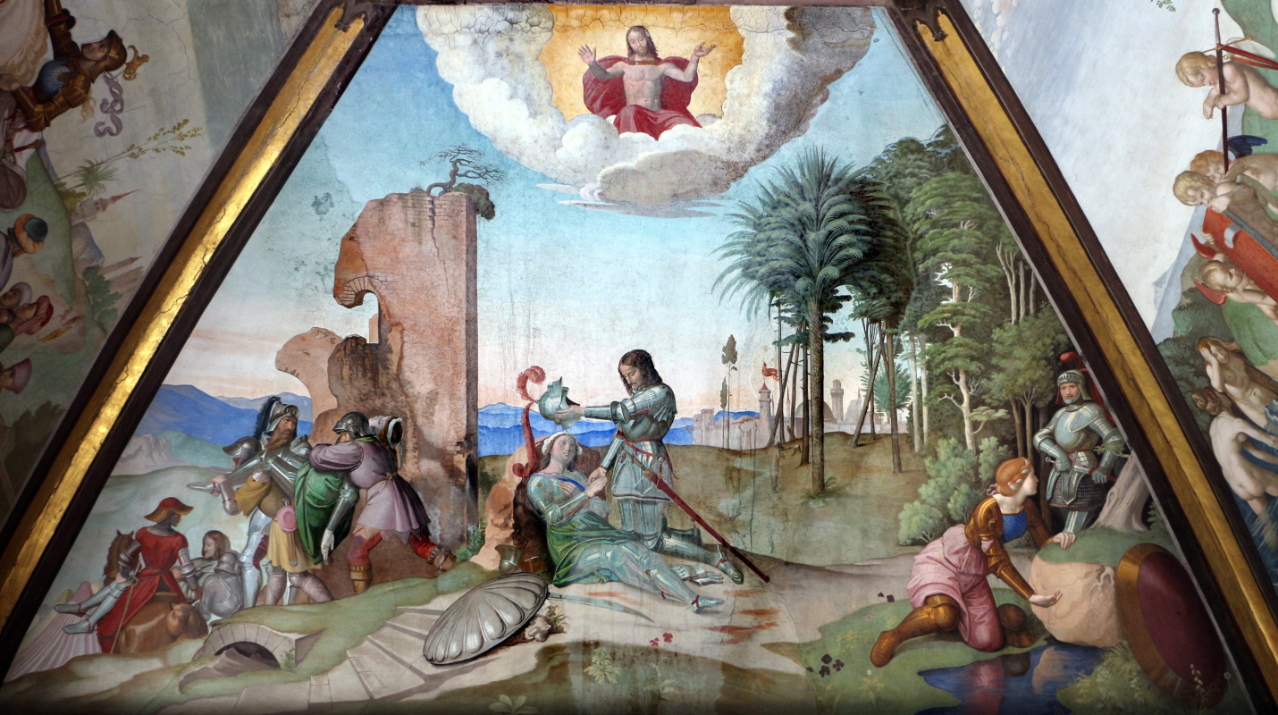 Johann Friedrich Overbeck. The frescoes of the villa Massimo, Tasso Hall: The Death of Clorinda