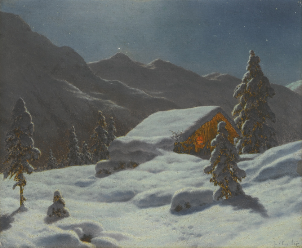 Ivan Choultsé. Winter landscape in the moonlight