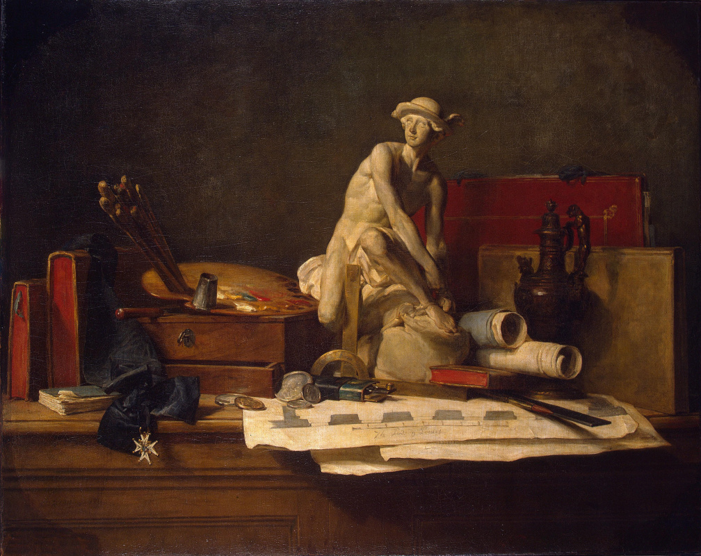 Jean Baptiste Simeon Chardin. Still life with attributes of the arts