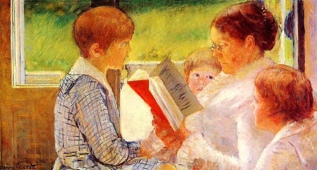 Mary Cassatt. Mrs. Casset reading grandchildren