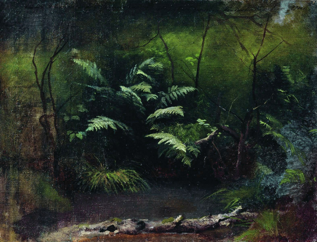 Isaac Levitan. The ferns near the water