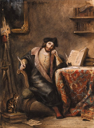 Eugene Delacroix. Faust in his study