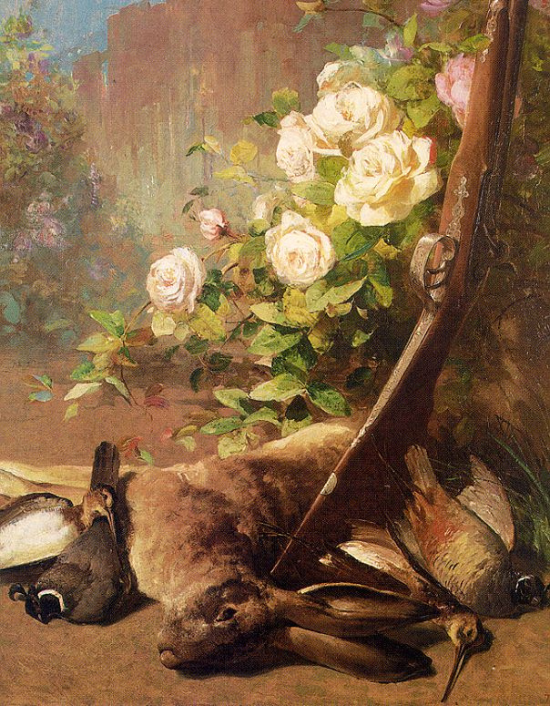 Thomas Hill. White roses