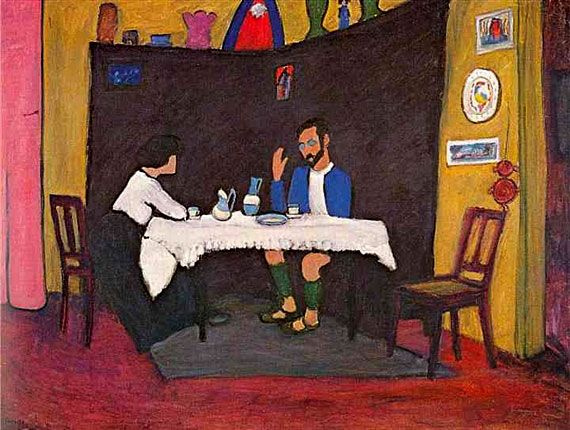 Gabriele Münter. Kandinsky e Erma Bossi al tavolo di Murnau