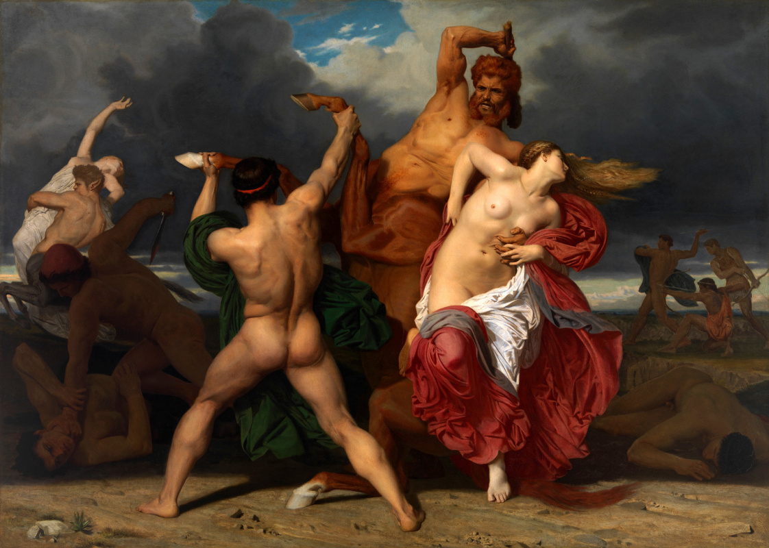 William-Adolphe Bouguereau. Batalla de centauros con lapifs.