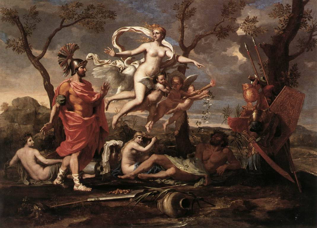 Nicolas Poussin. Venus presenting weapons to Aeneas