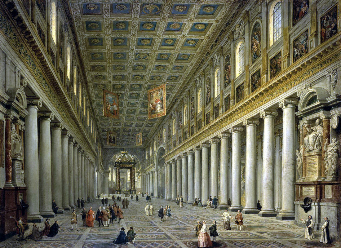 Giovanni Paolo Pannini. Interior view of the Church Santa Maria Maggiore in Rome