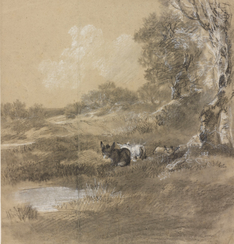 Thomas Gainsborough. Forest landscape with two donkeys