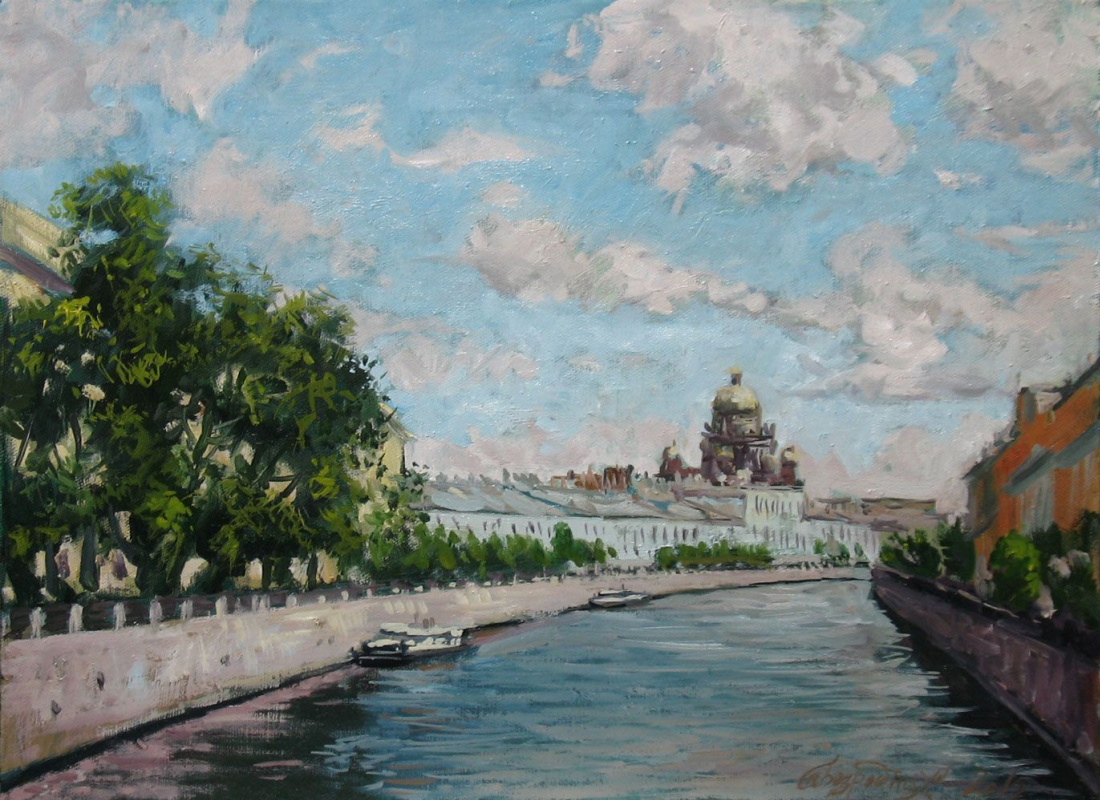 Alexander Nikolaevich Bezrodny. View from the Moika river to Isaac