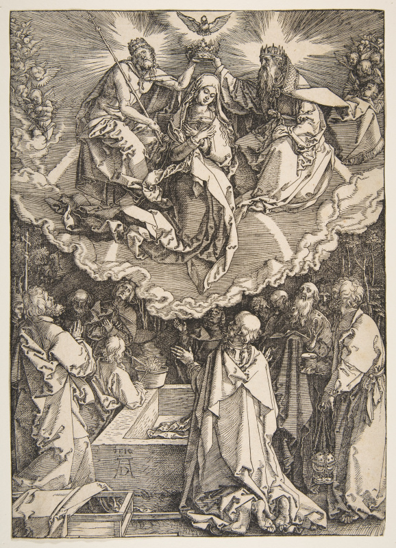 Albrecht Dürer. The assumption and coronation of the virgin