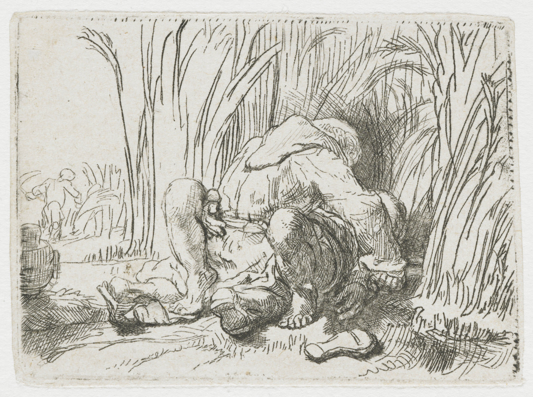 Rembrandt Harmenszoon van Rijn. The monk in the cornfield