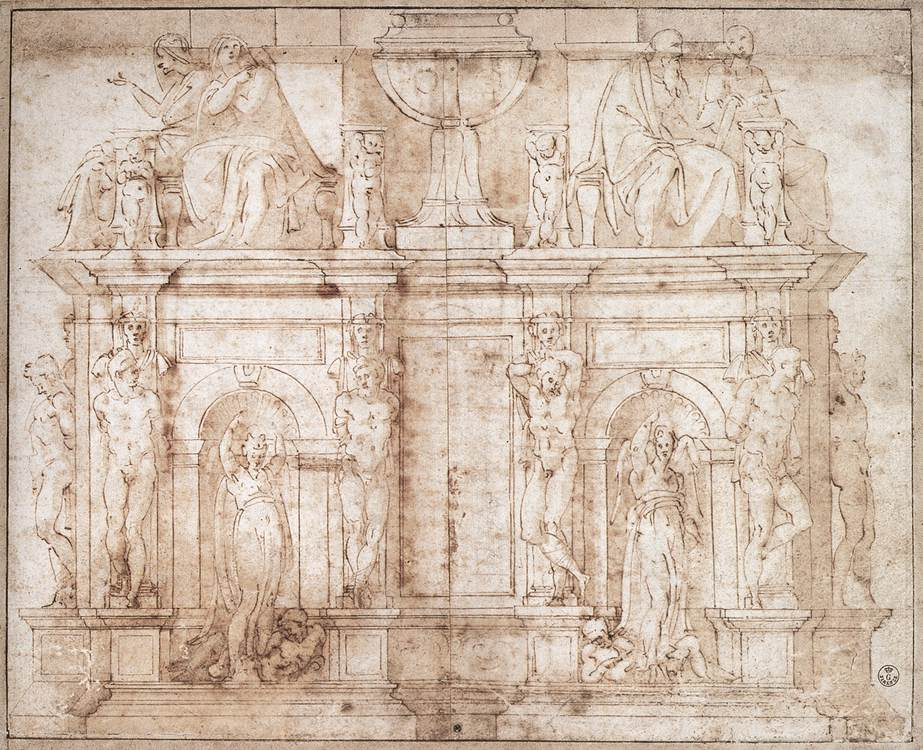 Michelangelo Buonarroti. Sketch of the tomb of Pope Julius II