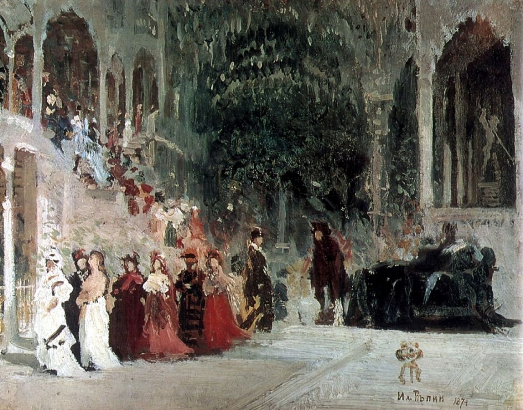 Ilya Efimovich Repin. A scene from the ballet. Sketch