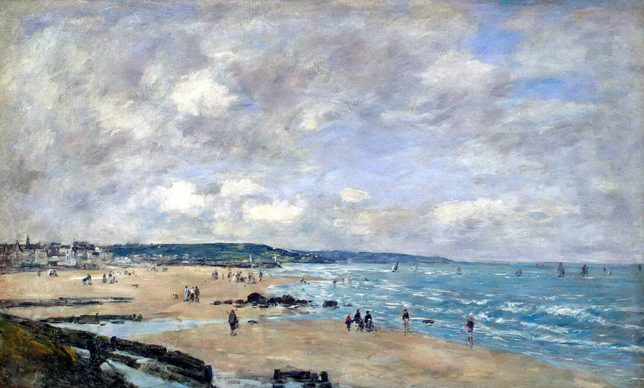 Eugene Boudin. The beach at Trouville