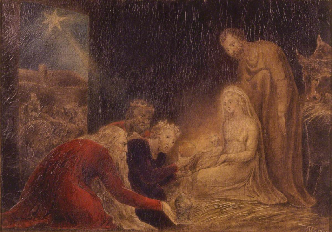 William Blake. The adoration of the kings baby Jesus