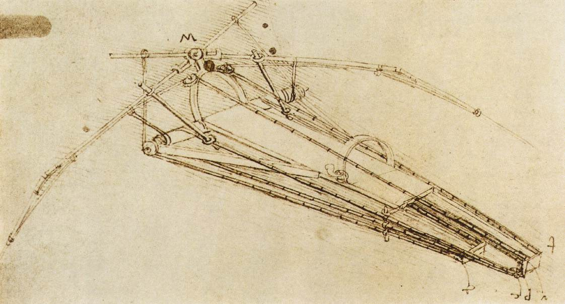 Leonardo da Vinci. Drawing ornithopter