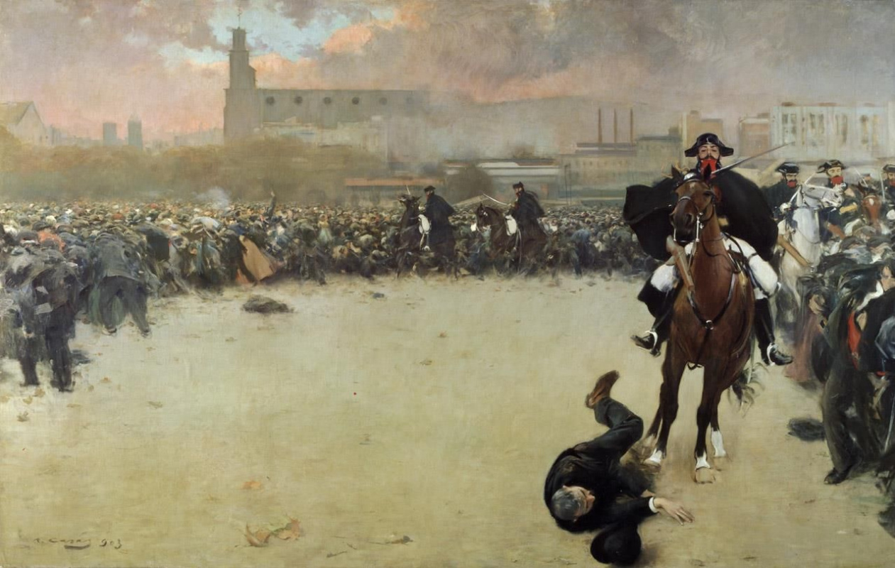 Ramon Casas i Carbó. Strike. Barcelona