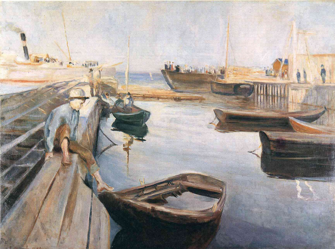 Edvard Munch. The arrival of the mail boat