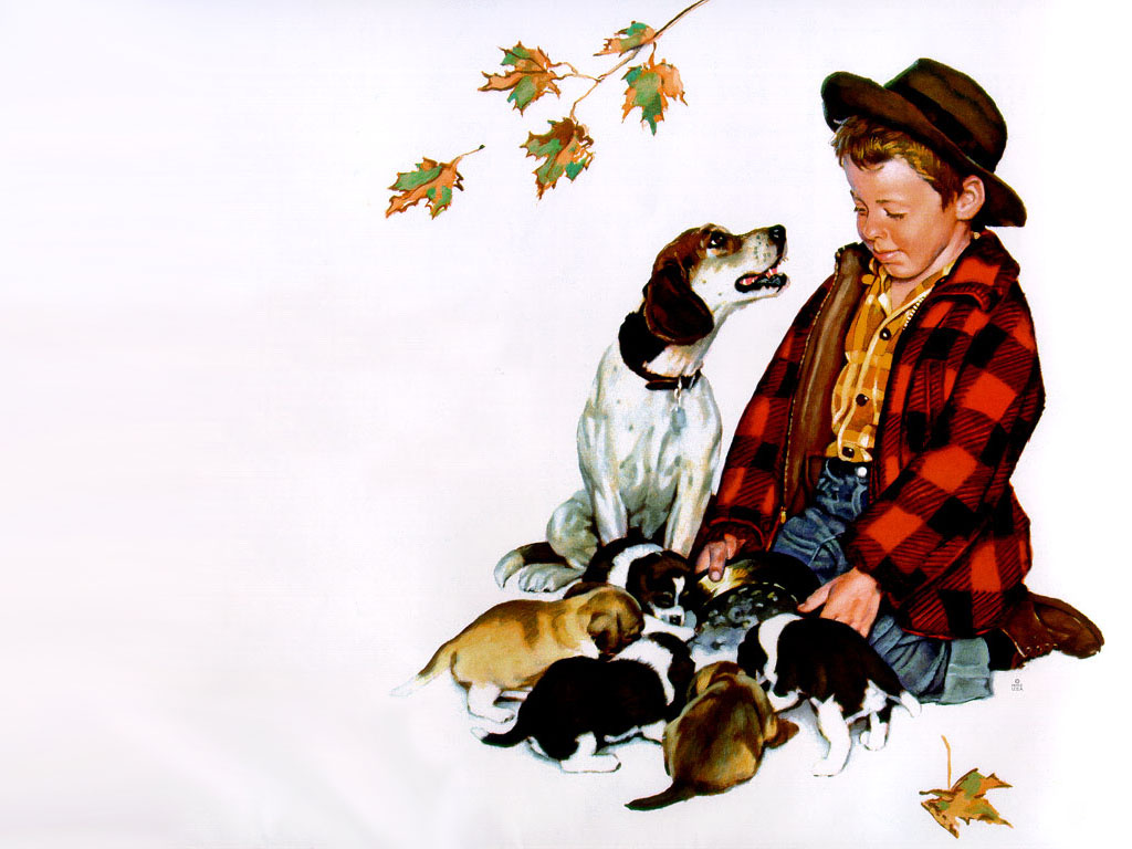 Norman Rockwell. Pride of parenthood