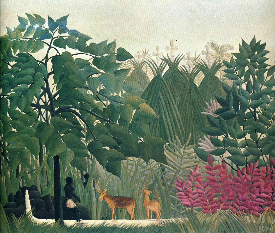 Henri Rousseau. At the waterfall