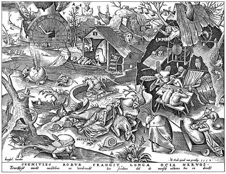 Pieter Bruegel The Elder. The series "Seven deadly sins". Laziness