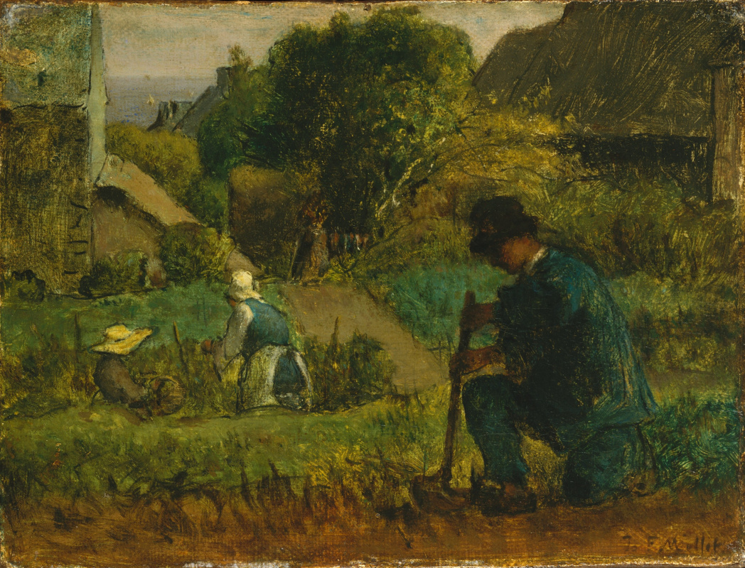 Jean-François Millet. Garden scene