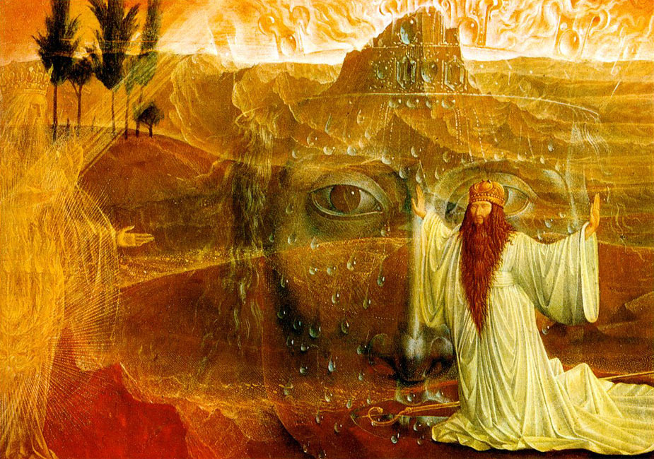 Ernst Fuchs. Moses and the burning Bush