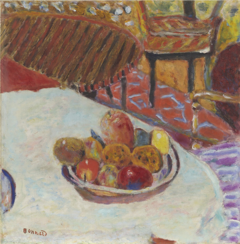 Pierre Bonnard. A bowl of fruit on the table