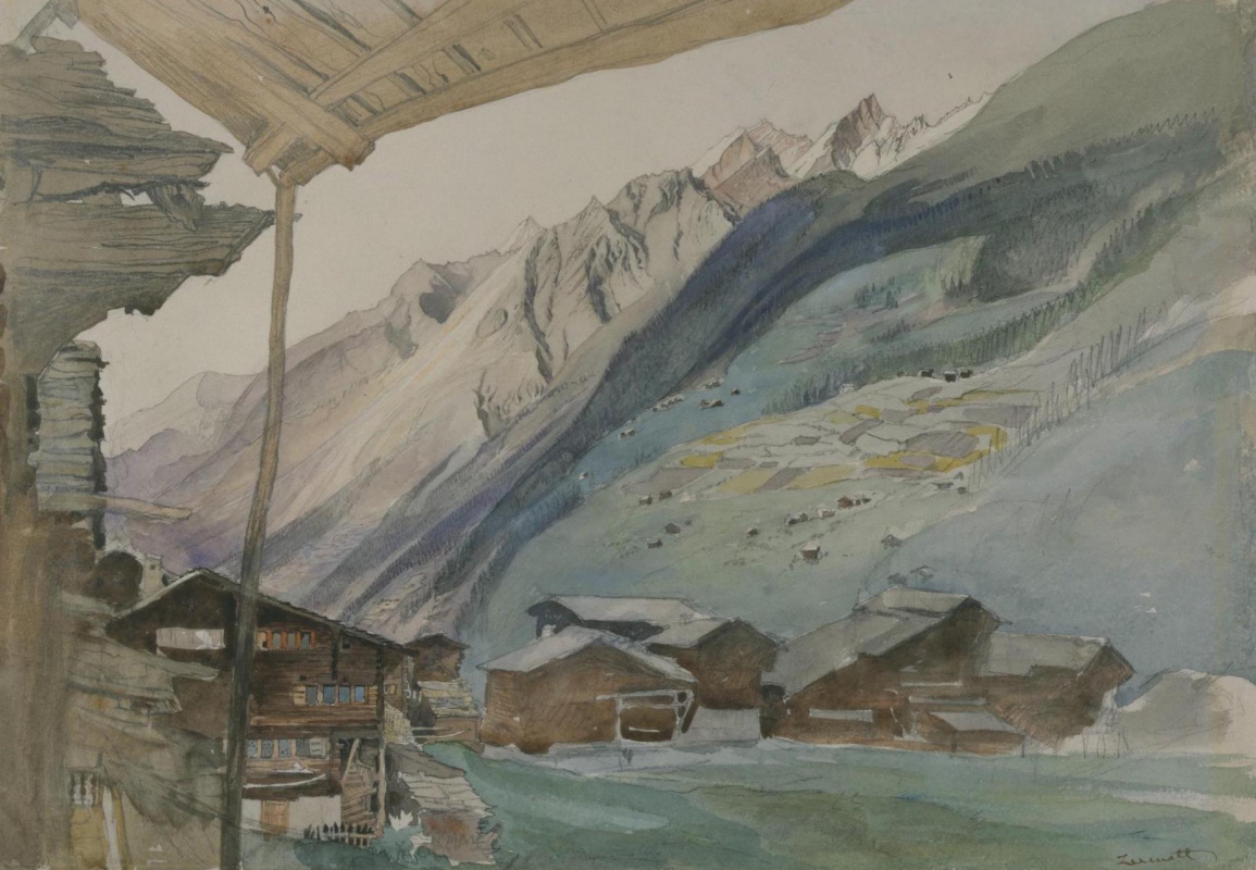 John Ruskin. Village Zermatt, Switzerland