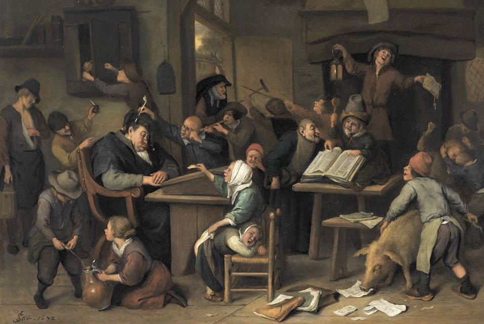 Jan Steen. A school class with a sleeping schoolmaster