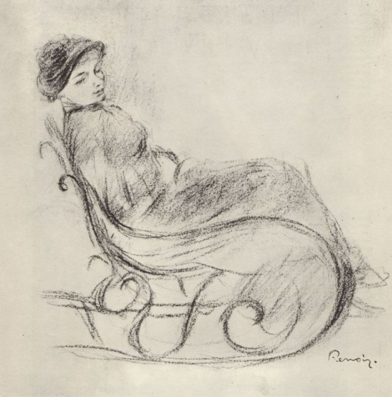 Pierre-Auguste Renoir. The woman in the rocking chair