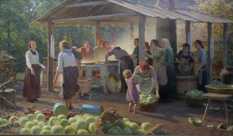 Yakov Yakovlevich Weber. Cooking watermelon honey.1937