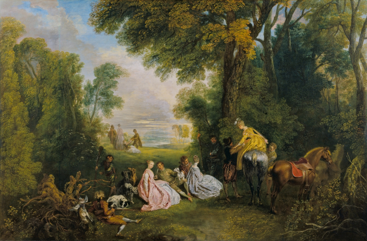 Antoine Watteau. A date for the hunt