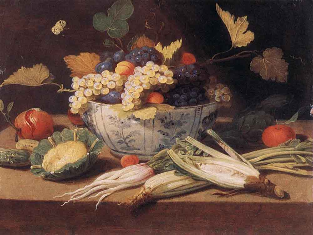 Jan van Kessel Elder. Still life with vegetables