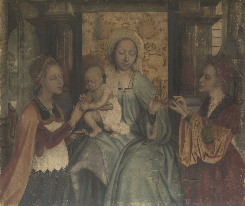 Quentin Massys. Madonna and Child, St. Catherine and St. Barbara