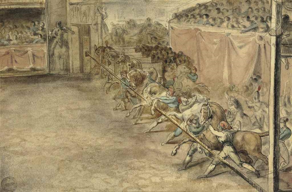 Théodore Géricault. Inicio de la carrera de caballos barbieri