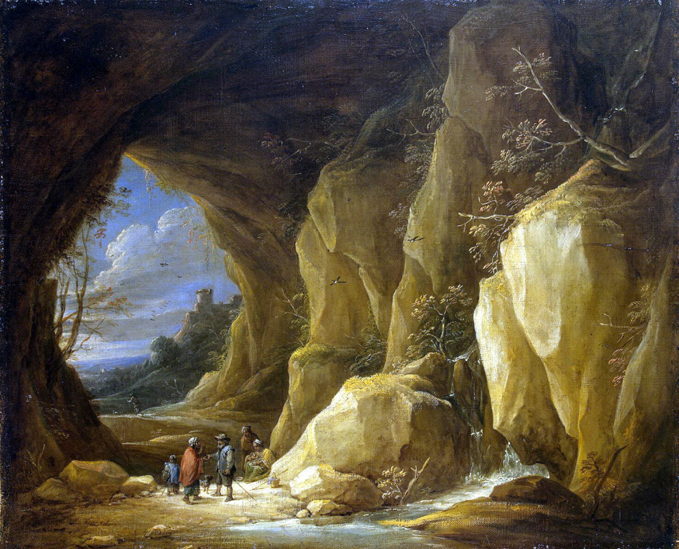 David Teniers the Younger. Landscape with a grotto and a group of gypsies