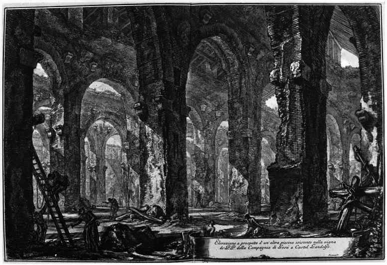 Giovanni Battista Piranesi. View of the baths in the castle of Castelgandolfo