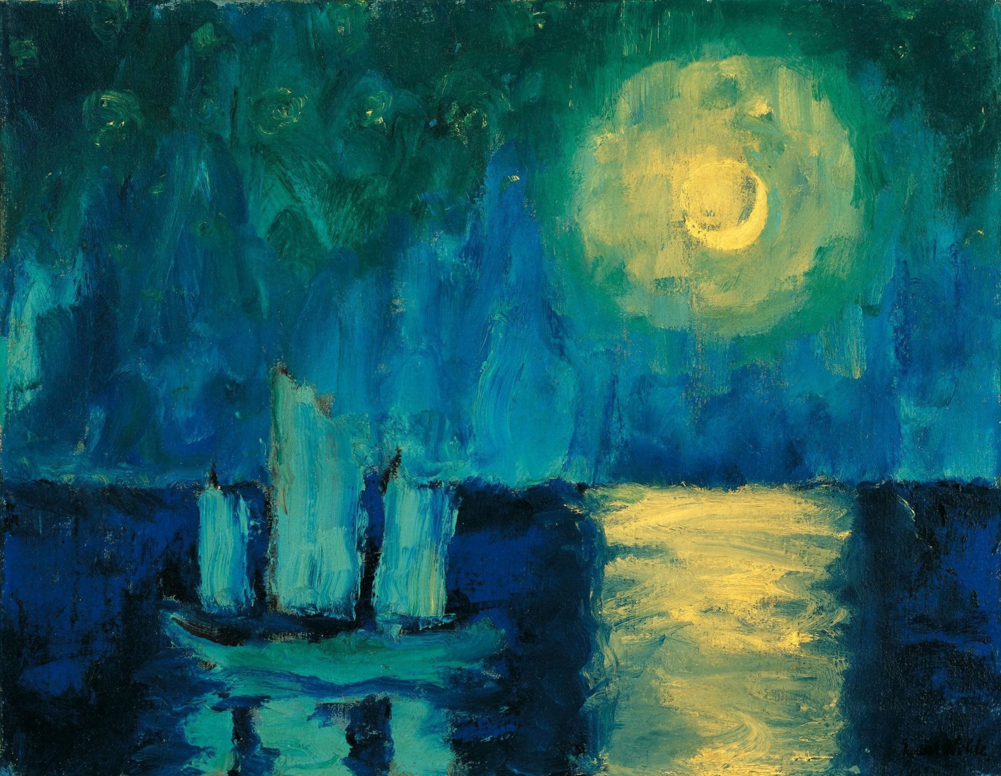 絵画(moonlight ) Moonlight, 1914 by Emil Nolde: History, Analysis & Facts | Arthive