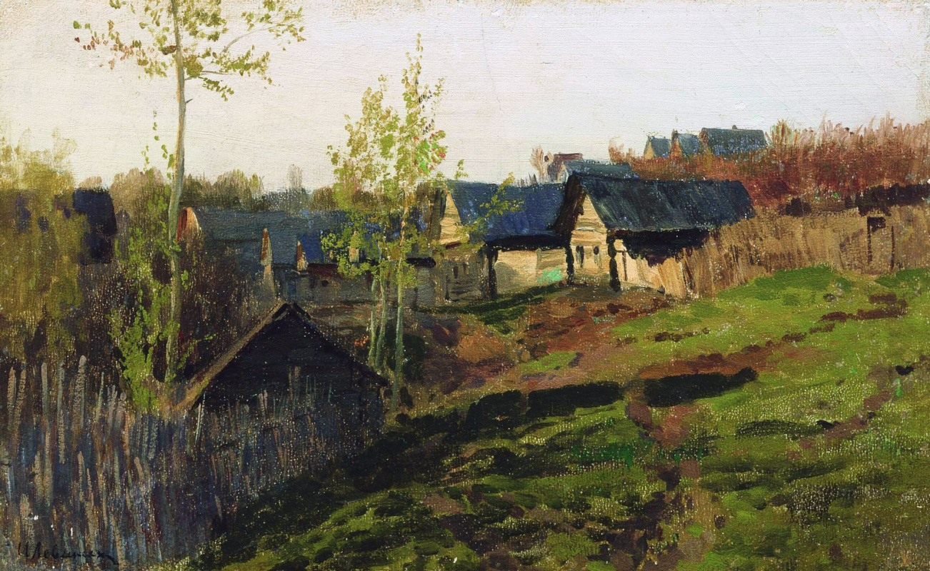 Isaac Levitan. Hut, lit by the sun