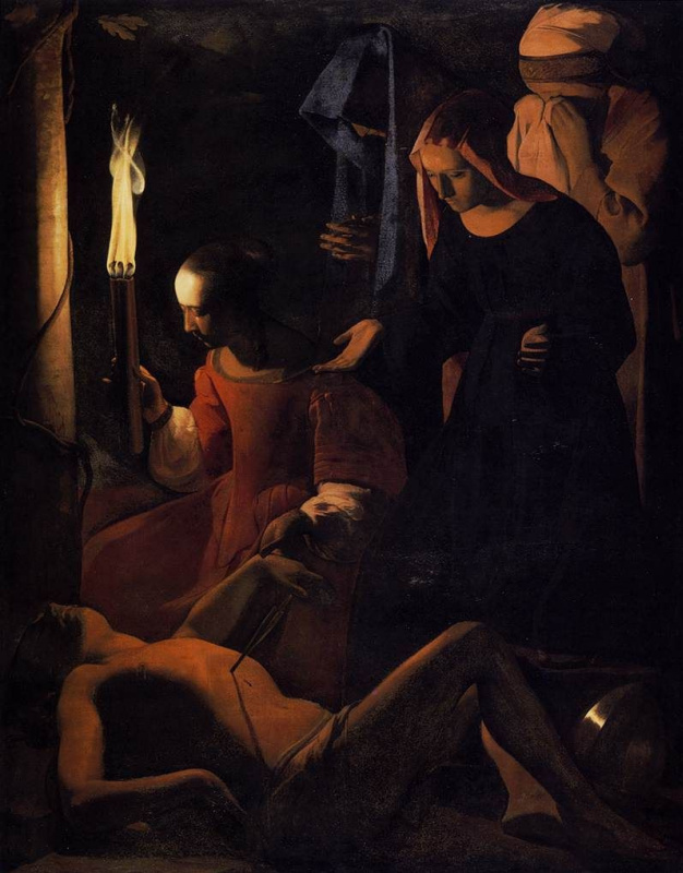Georges de La Tour. Santa Irene, curing St. Sebastian