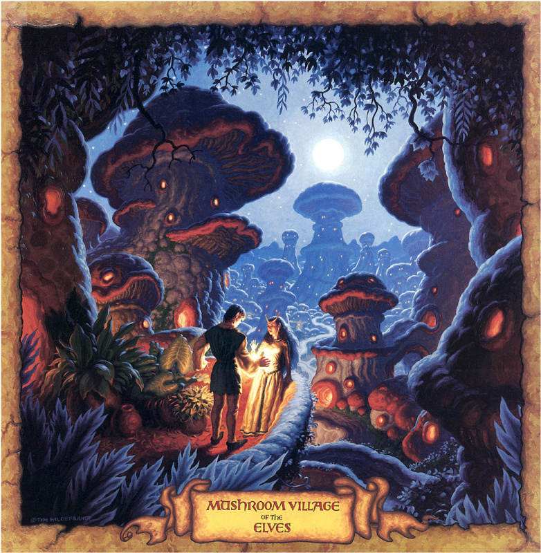 Tim Hildebrandt. Mushroom village of the elves