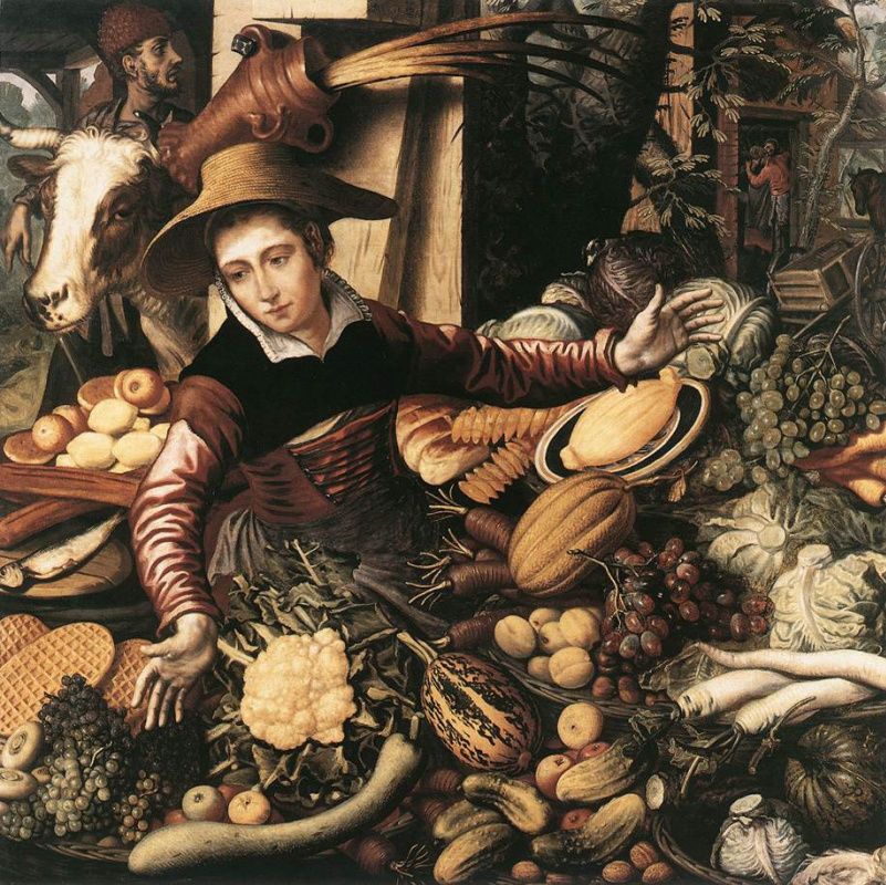 Peter Artsen. Saleswoman with vegetables