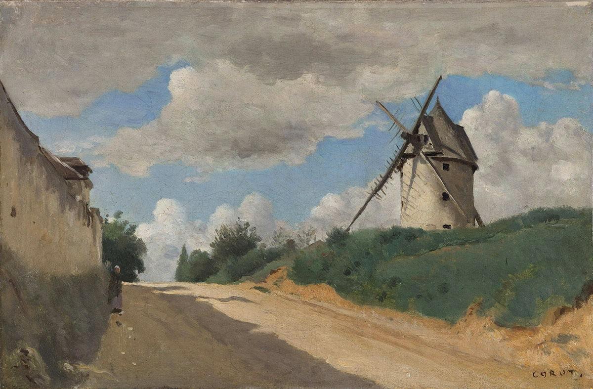 Camille Corot. Windmill on the Cote de Picardy, near Versailles