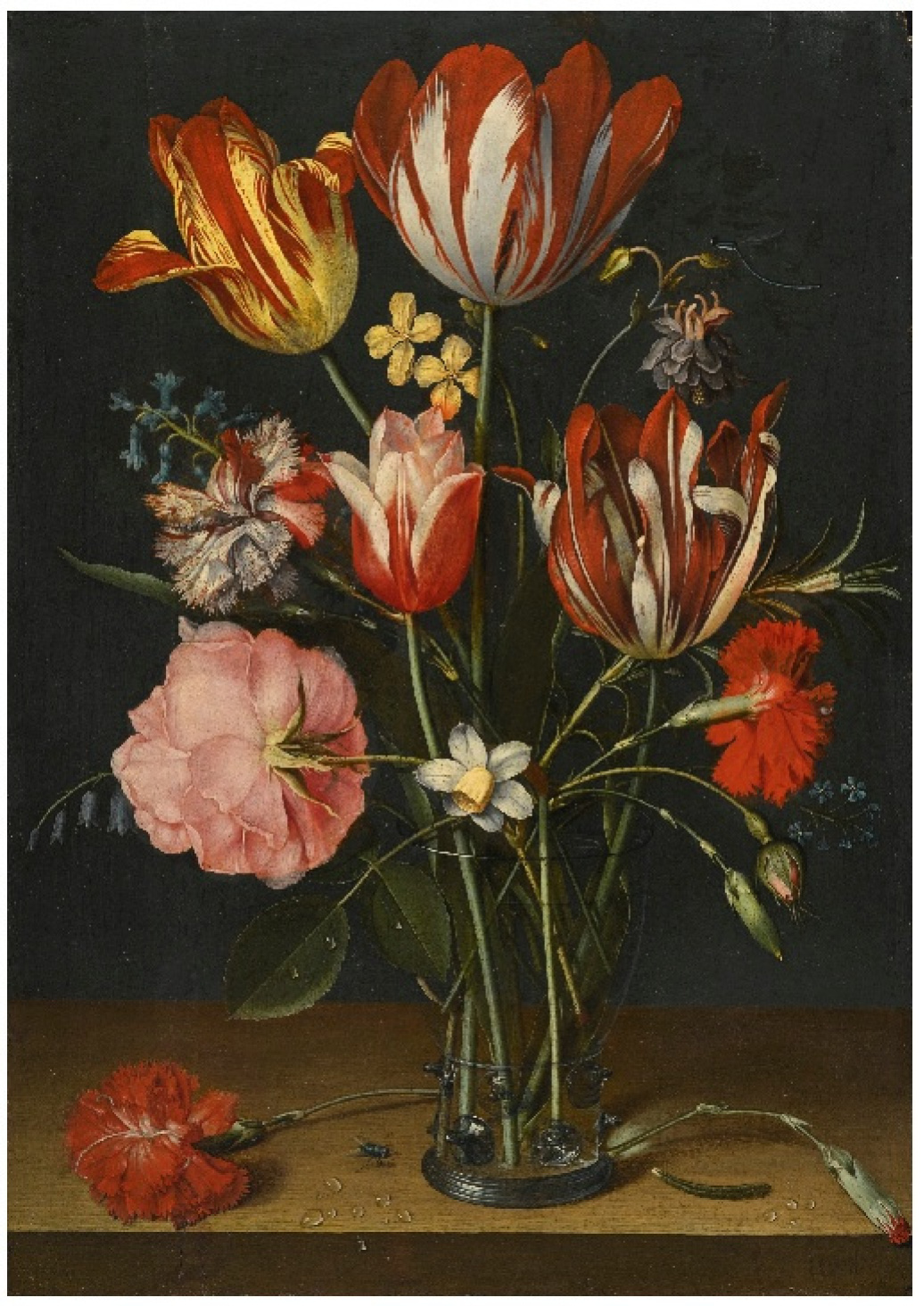 Jakob van Hülsdonk Bodegón de tulipanes, claveles, rosas y otras